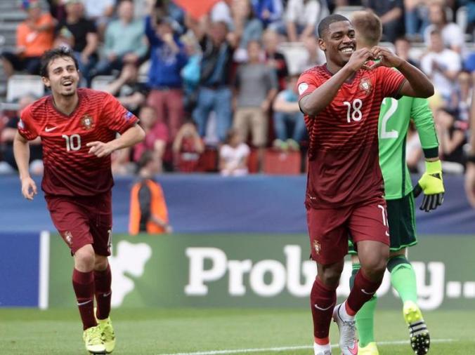 Portugal's Ivan Cavaleiro celebrating his goal. Photo: Lusa