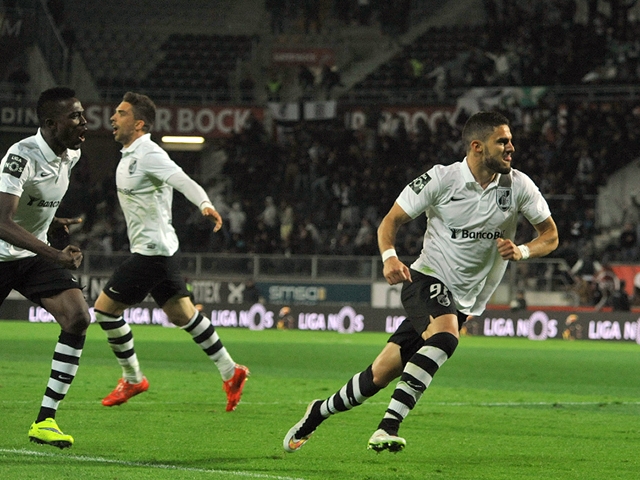 Ricardo Valente (right), pictured here celebrating a goal scored against arch-rivals SC Braga this season. 